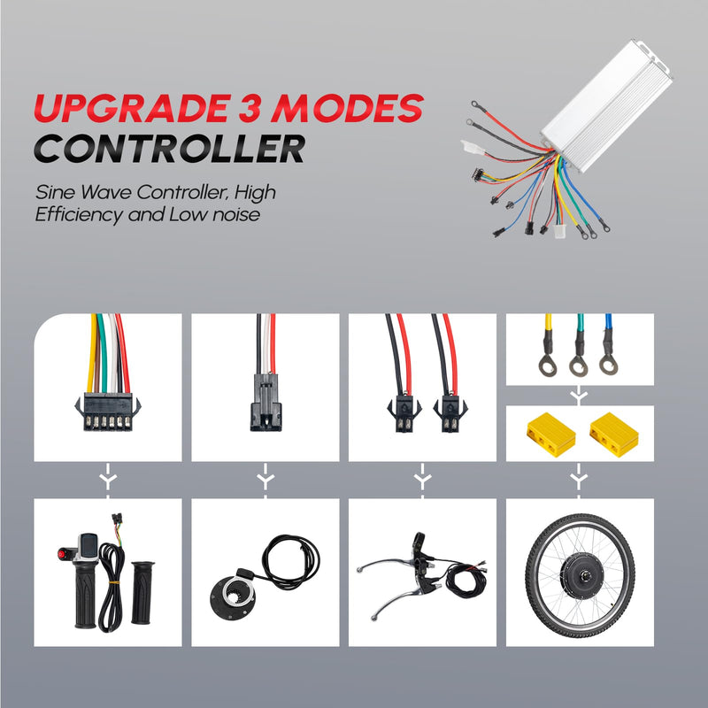 Load image into Gallery viewer, PEXMOR 26" Electric Bike Conversion Kit 48V Hub Motor Wheel Kit with Battery Indicator