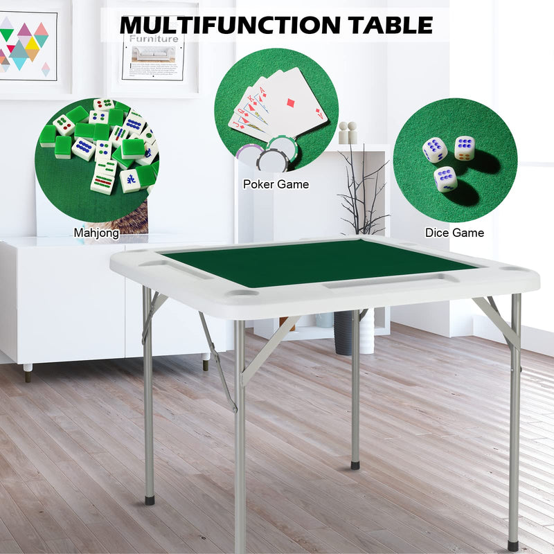 Load image into Gallery viewer, PEXMOR Mahjong Table 35" Square Folding Card Table w/4Cup Holders