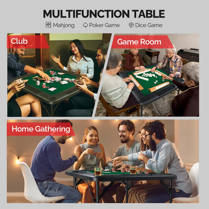 Load image into Gallery viewer, PEXMOR Mahjong Table 35" Square Folding Card Table w/4Cup Holders
