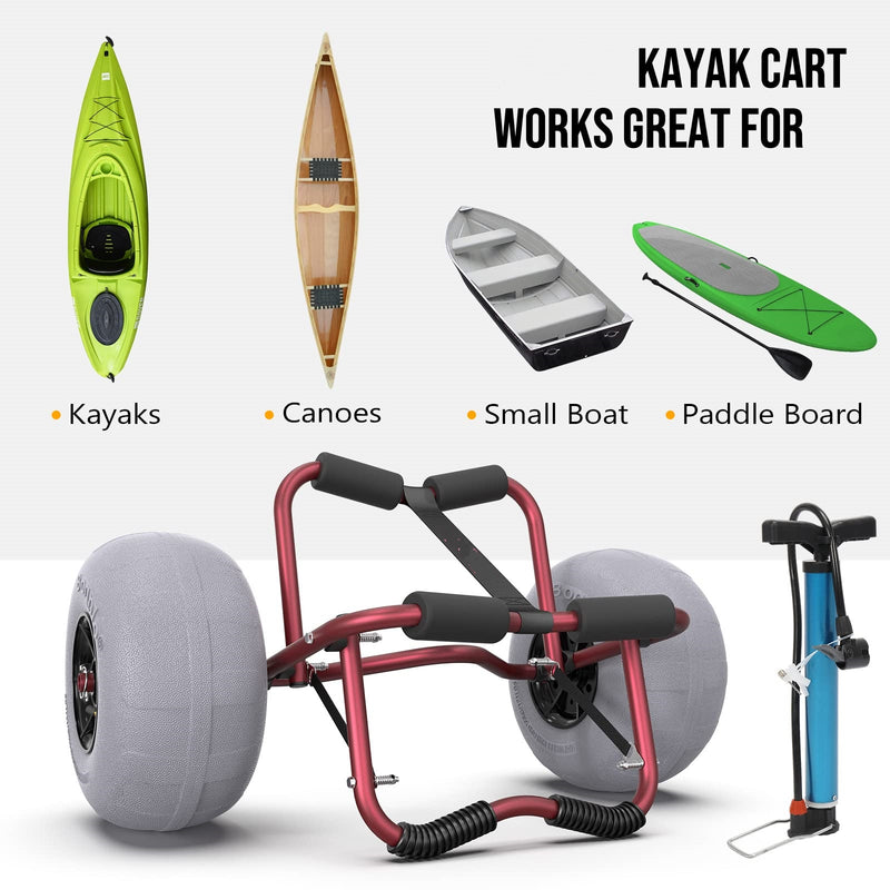 Load image into Gallery viewer, PEXMOR Kayak Cart Trolley with 12" Big Beach Wheels