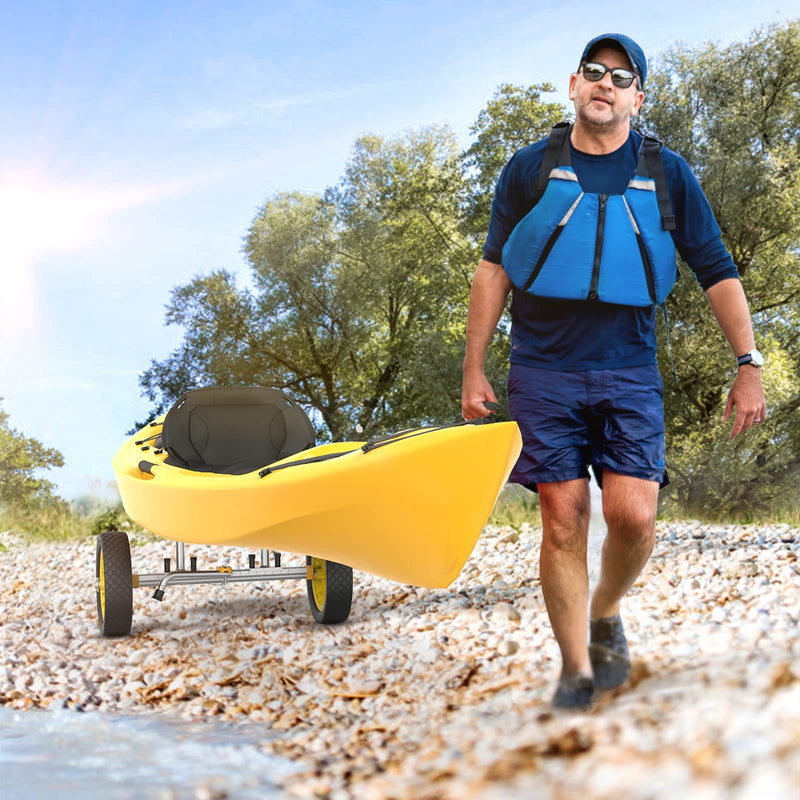 Load image into Gallery viewer, PEXMOR Dolly Kayak Cart Wheels Detachable Canoe Cart with Solid Tires and Kickstand Kayak Trolley