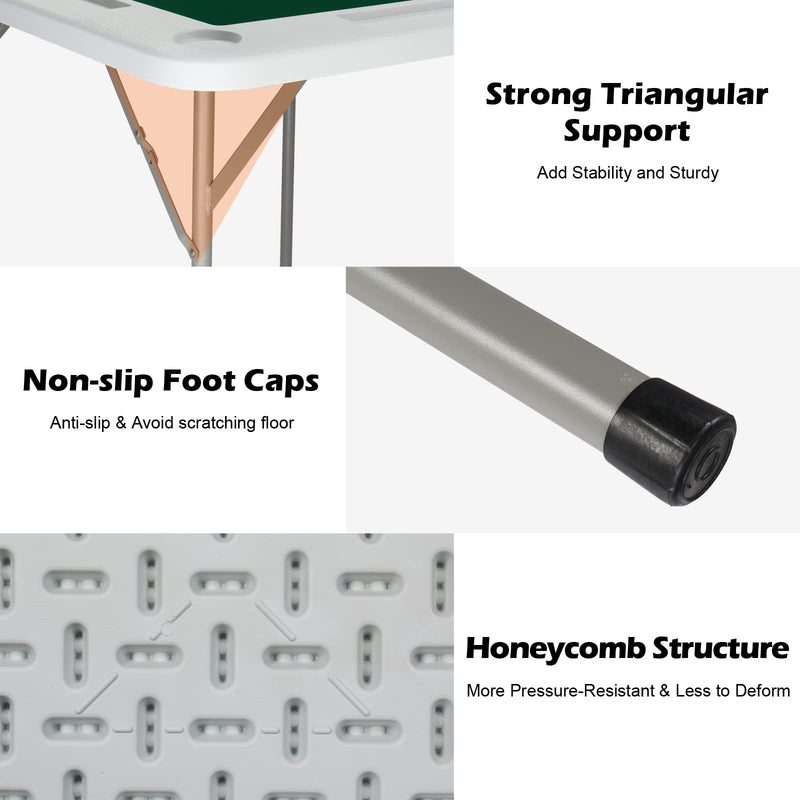 Load image into Gallery viewer, PEXMOR Foldable Mahjong Table Portable 4 Player Card Game Table