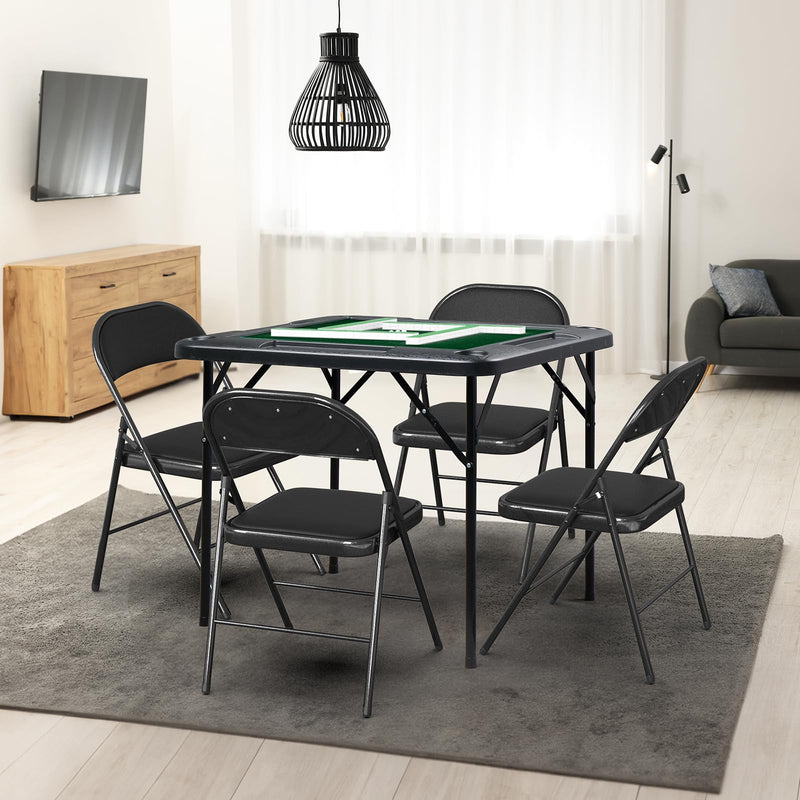 Load image into Gallery viewer, PEXMOR Mahjong Table 35" Square Folding Card Table w/4Cup Holders
