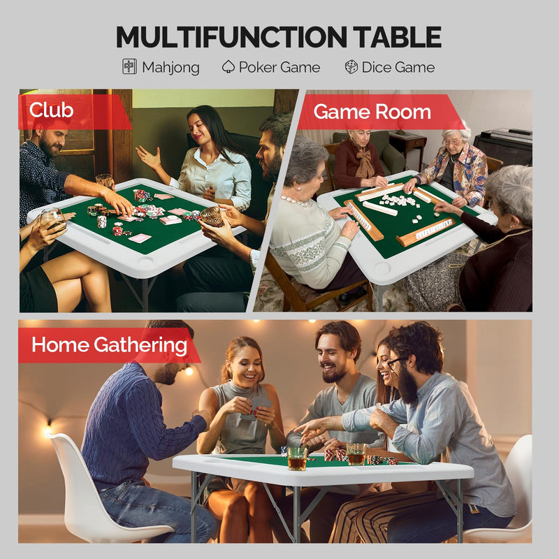Load image into Gallery viewer, PEXMOR Foldable Mahjong Table Portable 4 Player Card Game Table