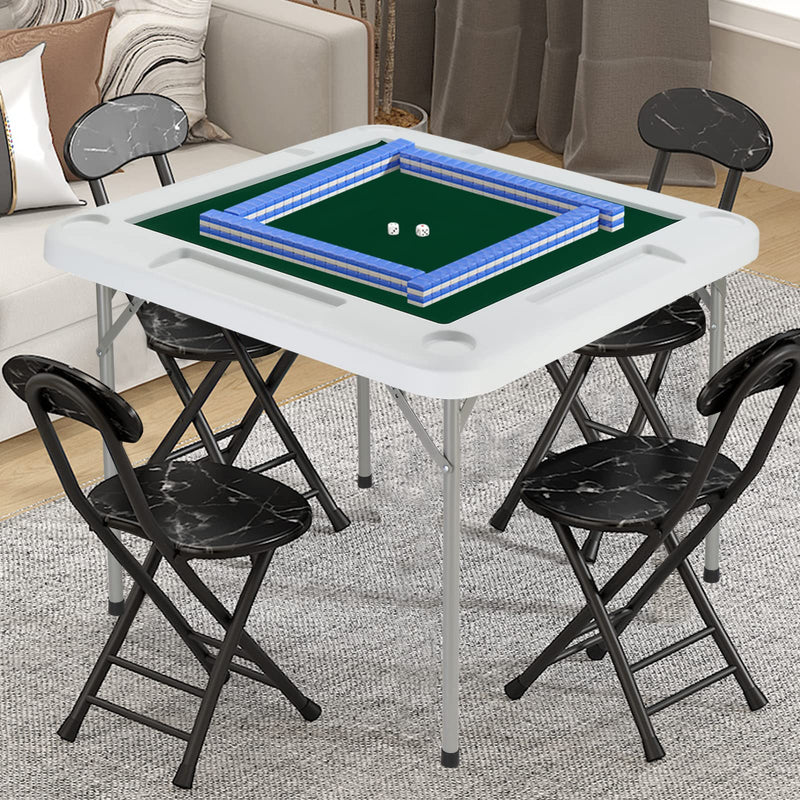 Load image into Gallery viewer, PEXMOR Mahjong Table 35" Square Folding Card Table w/4Cup Holders