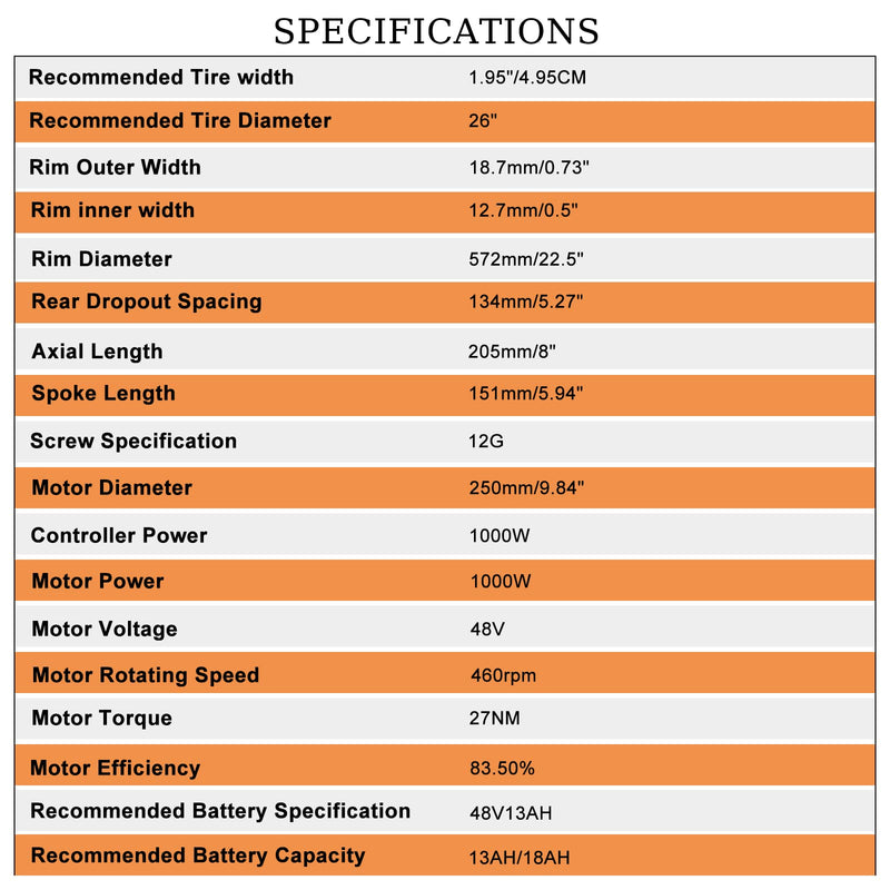 Load image into Gallery viewer, PEXMOR 26" Rear Wheel 48V 1200W E-Bike Conversion Kit