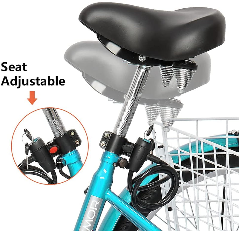 Load image into Gallery viewer, PEXMOR 7 Speed Adult Tricycle Three Cruiser Bike w/Folding Basket