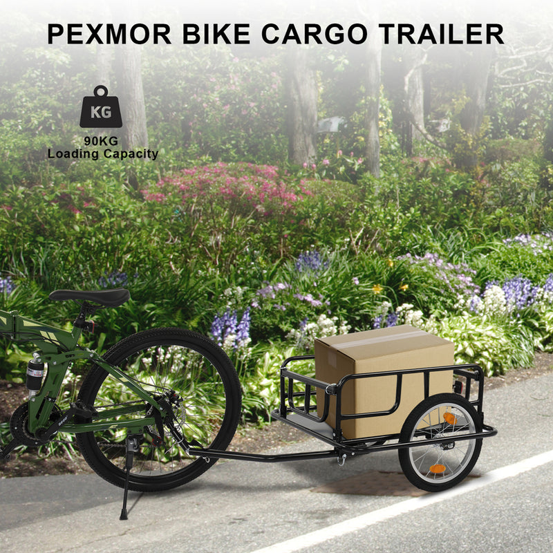 Load image into Gallery viewer, PEXMOR Foldable Bike Cargo Trailer Universal Hitch 16" Wheels