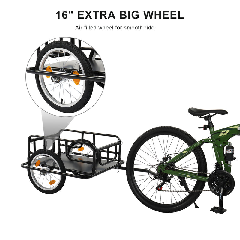 Load image into Gallery viewer, PEXMOR Foldable Bike Cargo Trailer Universal Hitch 16" Wheels