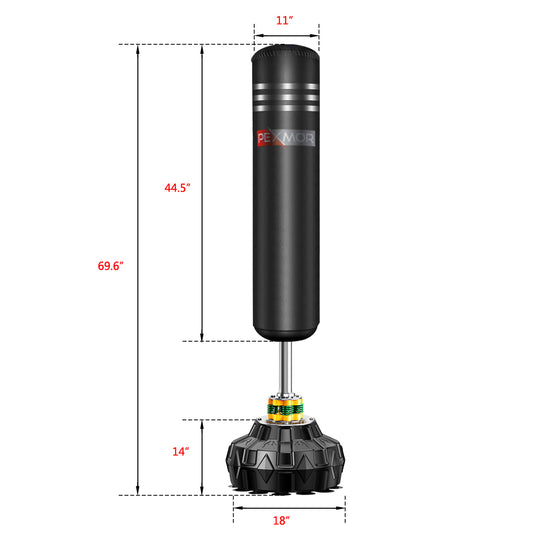 PEXMOR Freestanding Punching Bag with Suction Cup Steel Base Stand