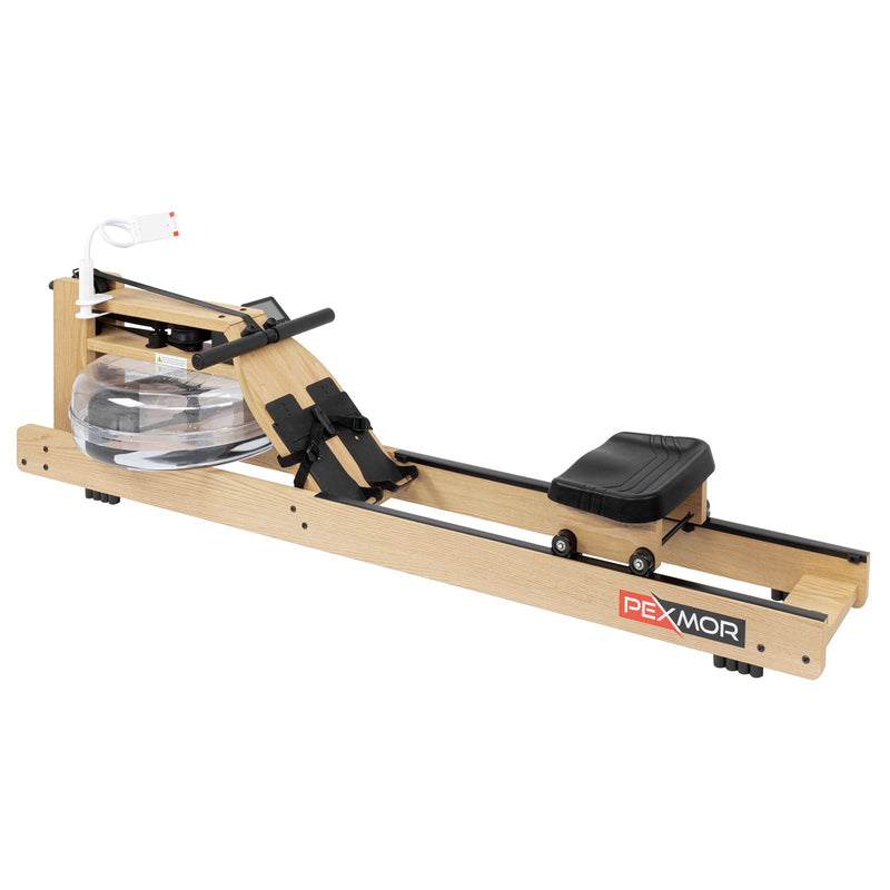 Load image into Gallery viewer, PEXMOR Oak Wood Water Rowing Machine with LCD Monitor