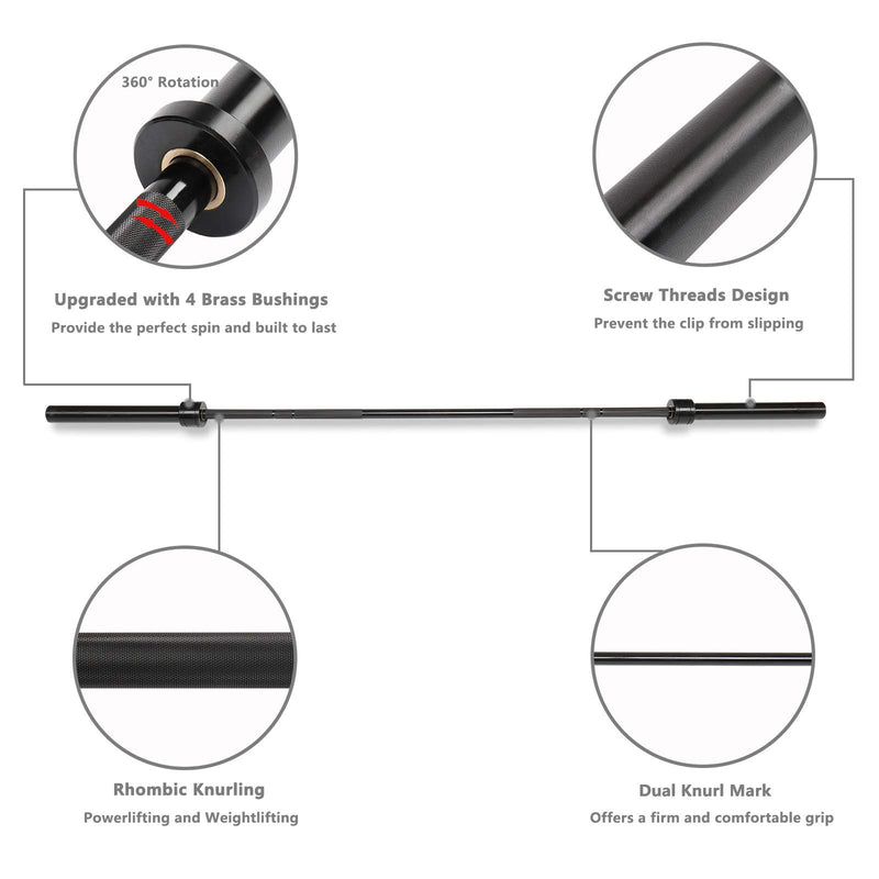 Load image into Gallery viewer, PEXMOR 5/7 Feet Olympic Barbell with Rotating Sleeve