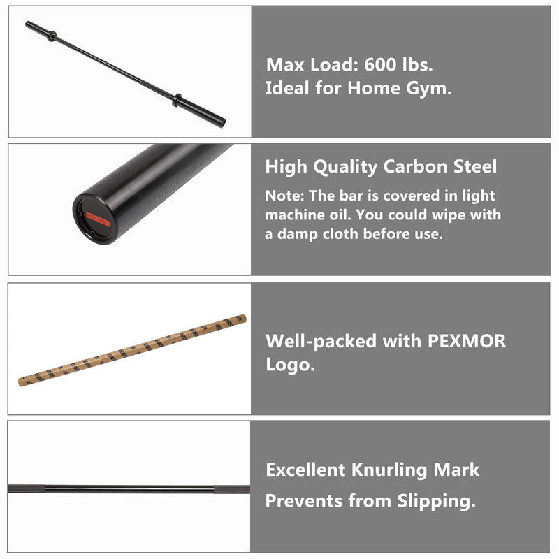 Load image into Gallery viewer, PEXMOR 5/7 Feet Olympic Barbell with Rotating Sleeve