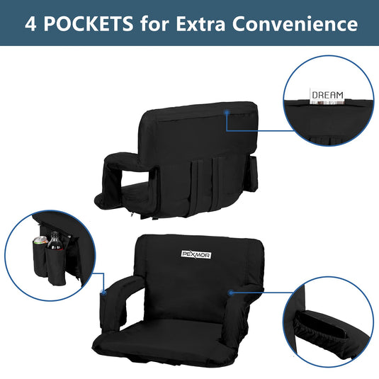 PEXMOR Portable Bleachers Padded Seats