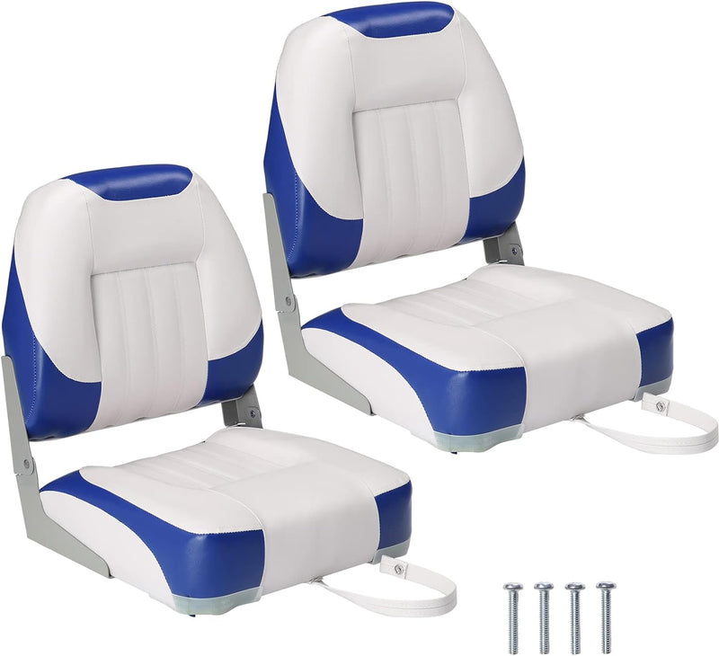 Load image into Gallery viewer, PEXMOR Boat Seats 2 Pack Folding Boat Seats Captain Boat Seat

