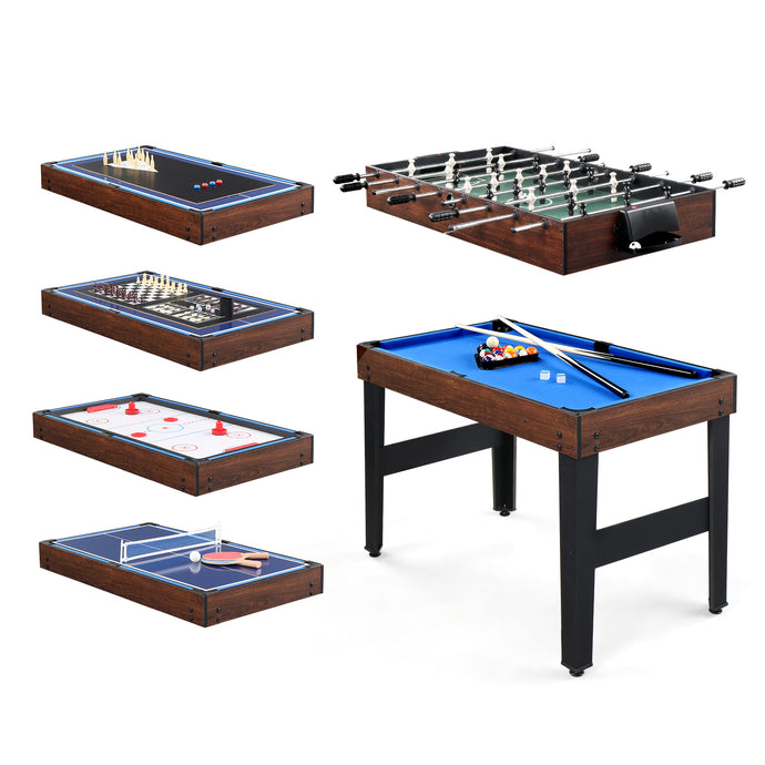 PEXMOR 48 inch 10 in 1 Multifunctional Game Table Wood Color