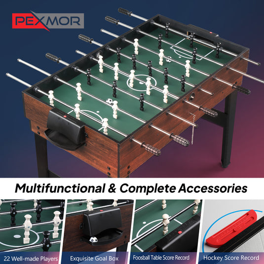 PEXMOR 48 inch 10 in 1 Multifunctional Game Table Wood Color