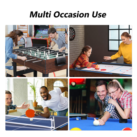 PEXMOR 48 inch 10 in 1 Multifunctional Game Table Wood Color