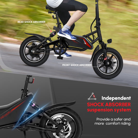 PEXMOR 14" Foldable City Electric Bike for Adults Peak 500W