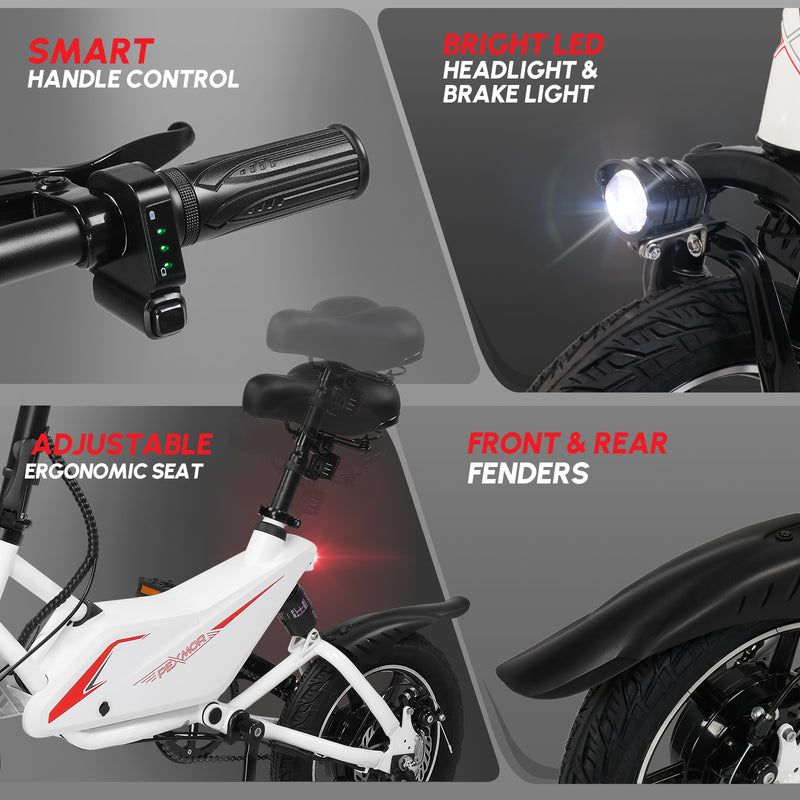 Load image into Gallery viewer, PEXMOR 14-Inch 350W Electric Bike for Adults in Black/White
