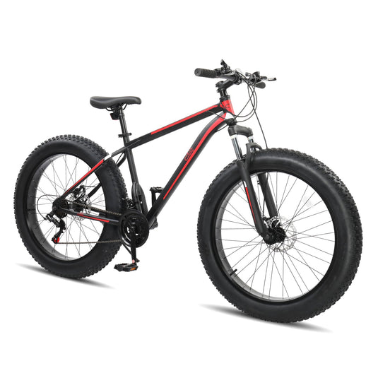 26" Mountain Bike 21-Speed Shifting System with 4" Fat All Terrain Tires