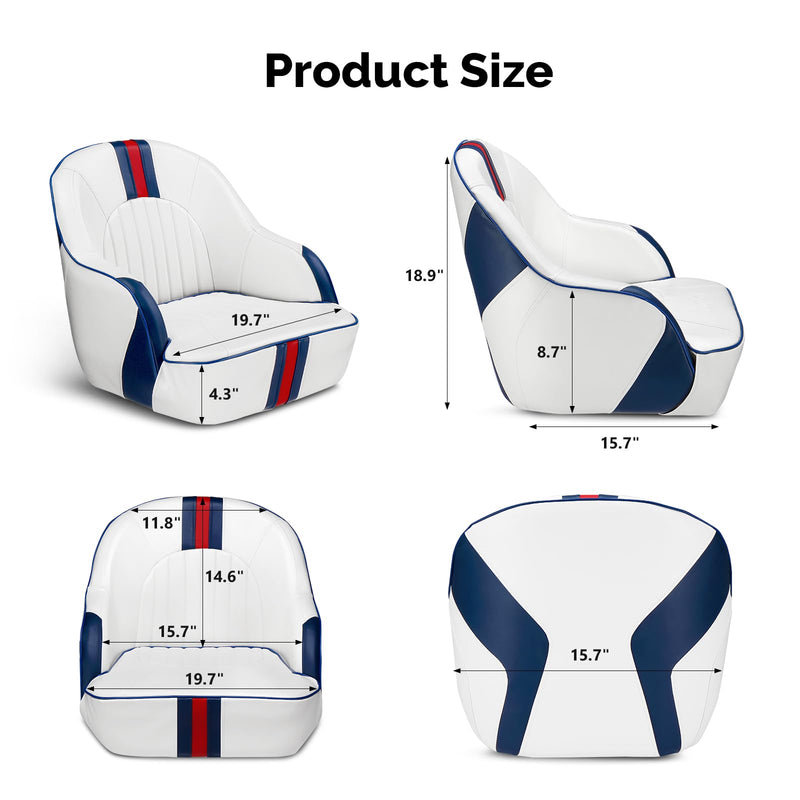 Load image into Gallery viewer, PEXMOR Pontoon Boat Captain Seat Waterproof with Stainless Steel Screws and Cover
