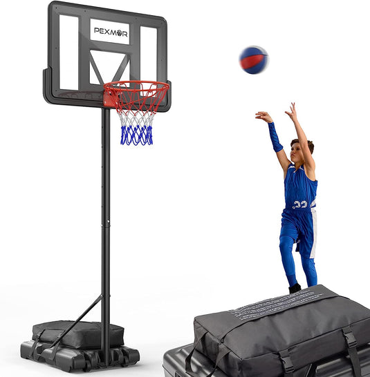 PEXMOR 44 Inch Basketball Hoop Outdoor 10 ft Adjustable