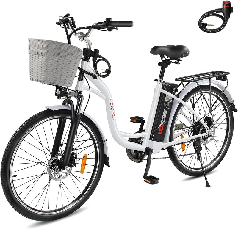 Load image into Gallery viewer, PEXMOR 26-Inch Electric Bike for Adults in Black/White
