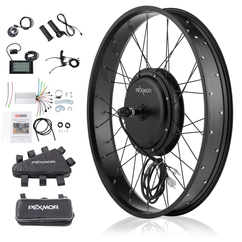 Load image into Gallery viewer, PEXMOR 26&quot; Electric Bike Conversion Kit Fat Front Wheel  Ebike Hub Motor Kit Upgrade 3 Mode Controller Wheel Kit
