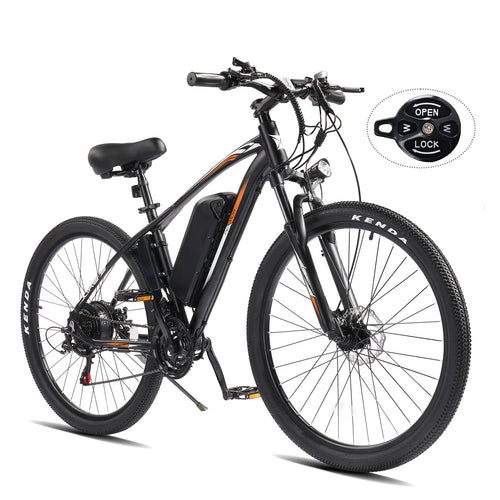 PEXMOR 27.5in 500W Electric Bike with Removable Battery for Adult Orange/Red