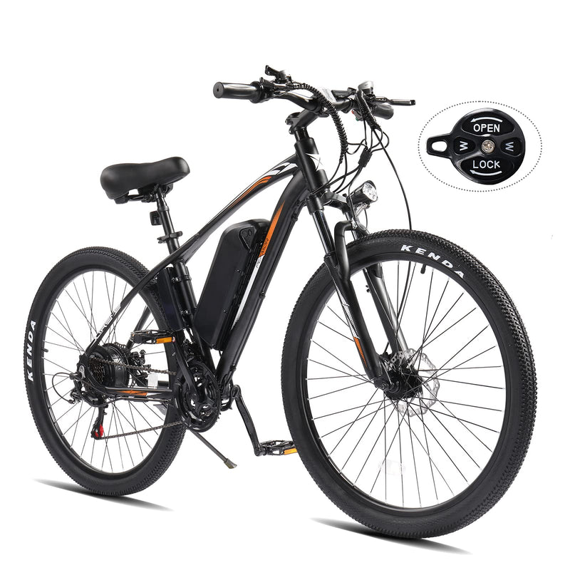 Load image into Gallery viewer, PEXMOR 27.5in 500W Electric Bike with Removable Battery for Adult Orange/Red
