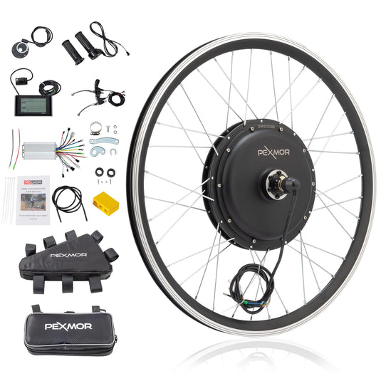 PEXMOR 26" Electric Bike Conversion Kit Wheel Ebike Hub Motor Kit Upgrade 3 Mode Controller Wheel Kit