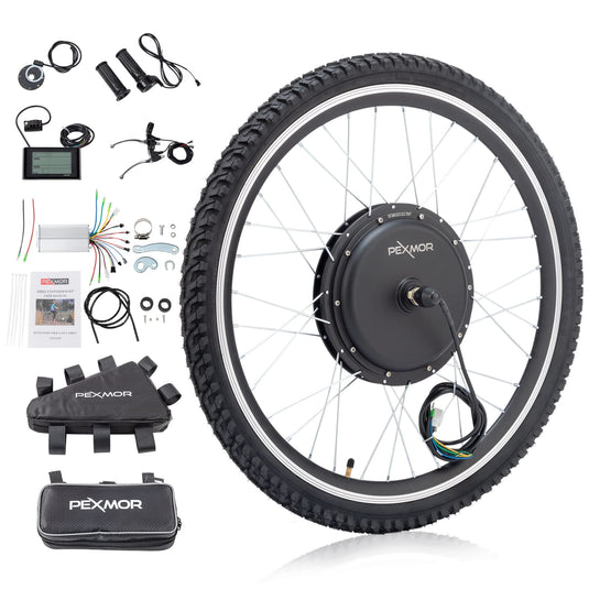 PEXMOR 26" Electric Bike Conversion Kit Front/Rear Wheel E-Bike Conversion Kit