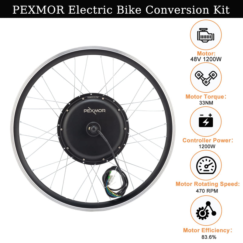 Load image into Gallery viewer, PEXMOR 26&quot; Electric Bike Conversion Kit Wheel Ebike Hub Motor Kit Upgrade 3 Mode Controller Wheel Kit
