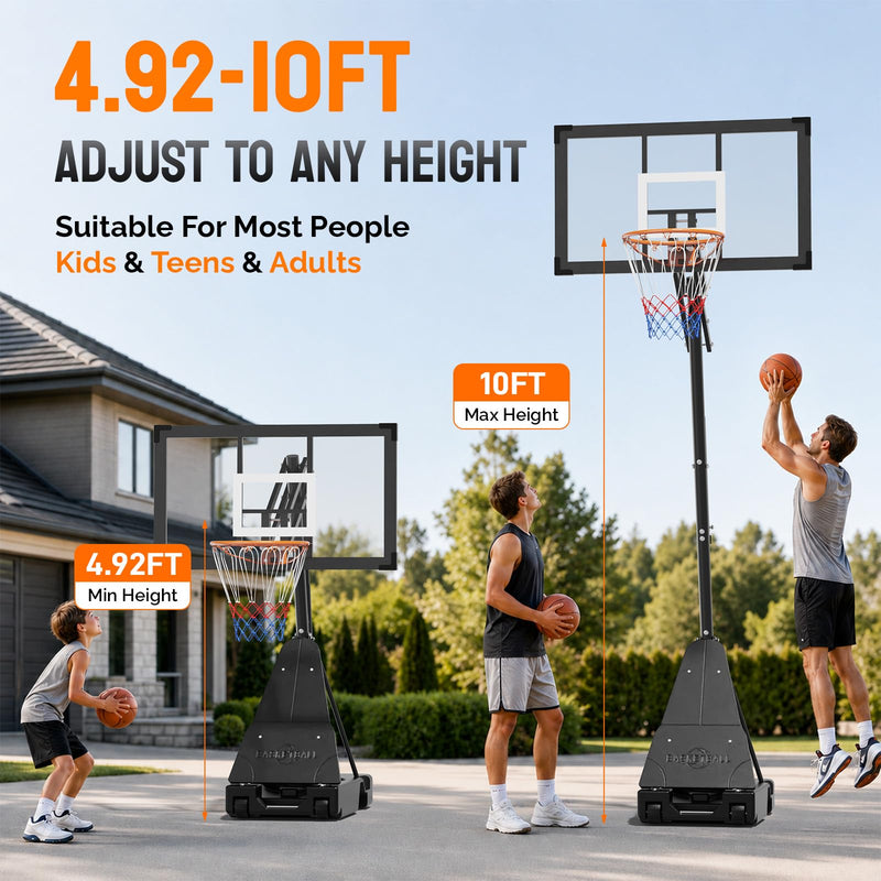 Load image into Gallery viewer, PEXMOR Adjustable 10FT Portable Basketball Hoop with Fillable Base &amp; Wheels
