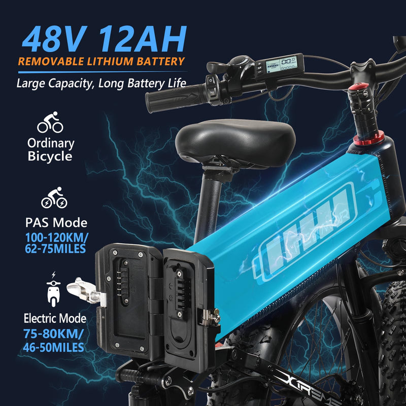 Load image into Gallery viewer, PEXMOR Foldable 26&quot; Adult Electric Mountain Bike 750W 30Mph
