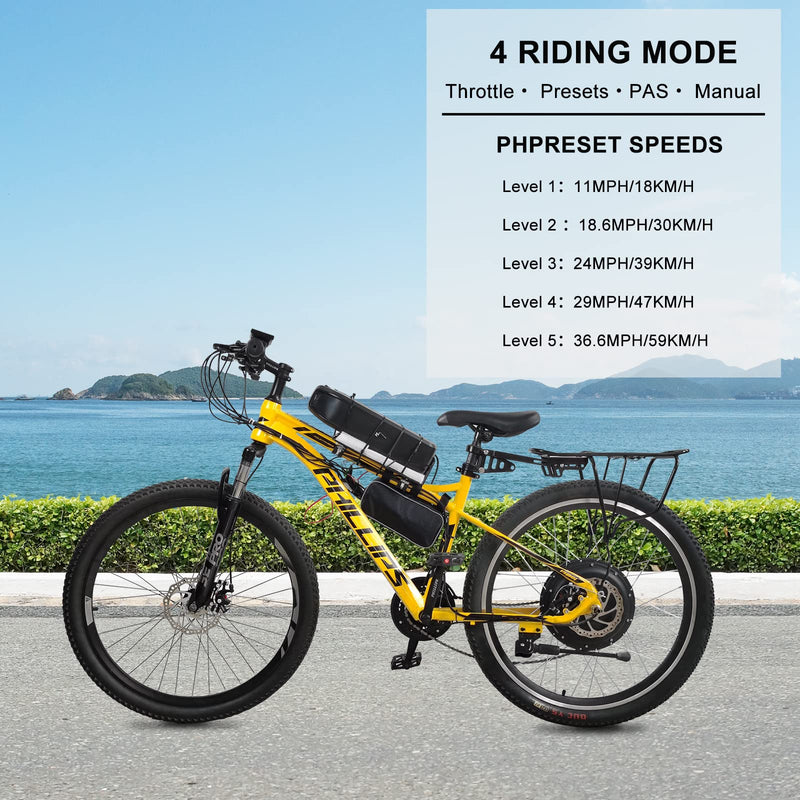 Load image into Gallery viewer, PEXMOR 26&quot; Electric Bike Conversion Kit Wheel Ebike Hub Motor Kit Upgrade 3 Mode Controller Wheel Kit
