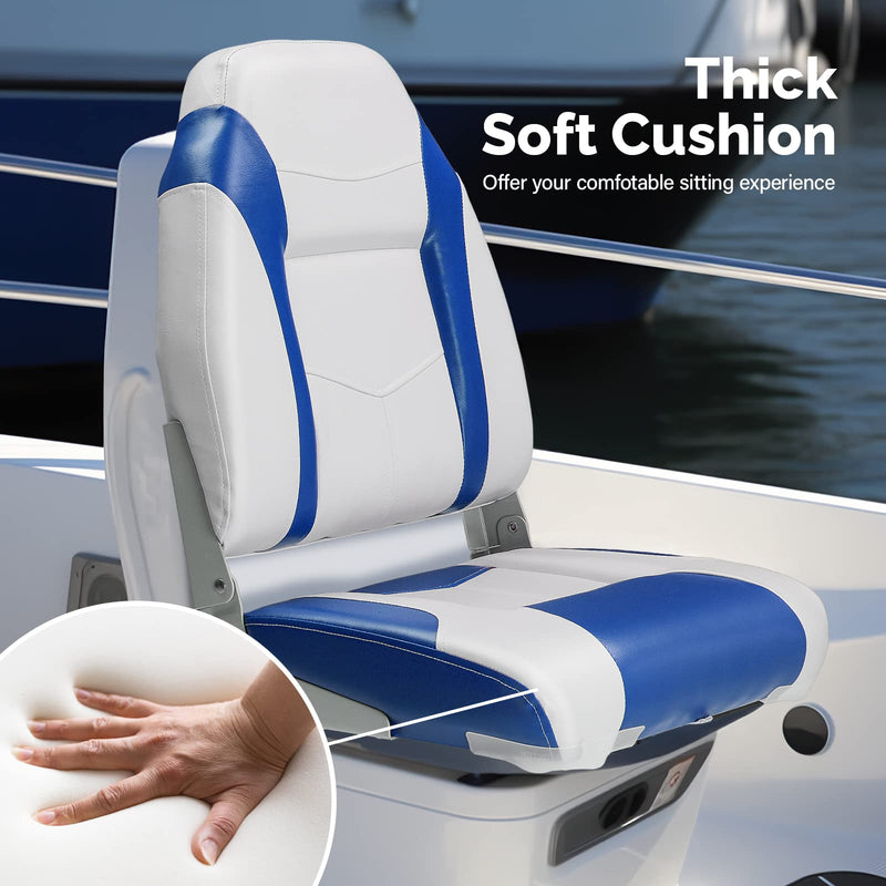 Load image into Gallery viewer, PEXMOR Boat Seats 2 Pack Folding Boat Seats Captain Boat Seat
