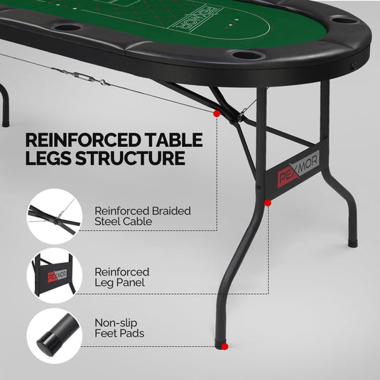 VEVOR Foldable Poker Table, 8 Player 48 In Folding Casino Leisure Table Padded Rails Cup Holders Octagonal Portable Game Tables Felt Metal Legs Texas Hol VEVOR Foldable Poker Table, 8 Player 48 In Folding Casino Leisure Table Padded Rails Cup Holders Octagonal Portable Game Tables Felt Metal Legs Texas Hol