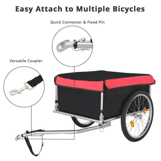 PEXMOR Bicycle Luggage Wagon Trailer Foldable Bike Cargo Trailer