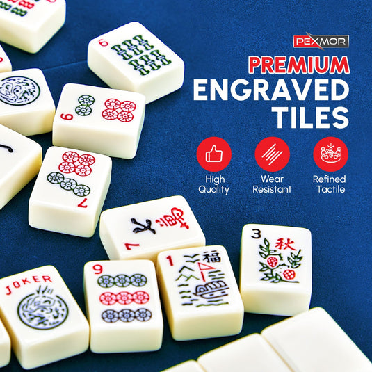 PEXMOR American Mahjong Game Set 166 Premium White American Mahjong Tile