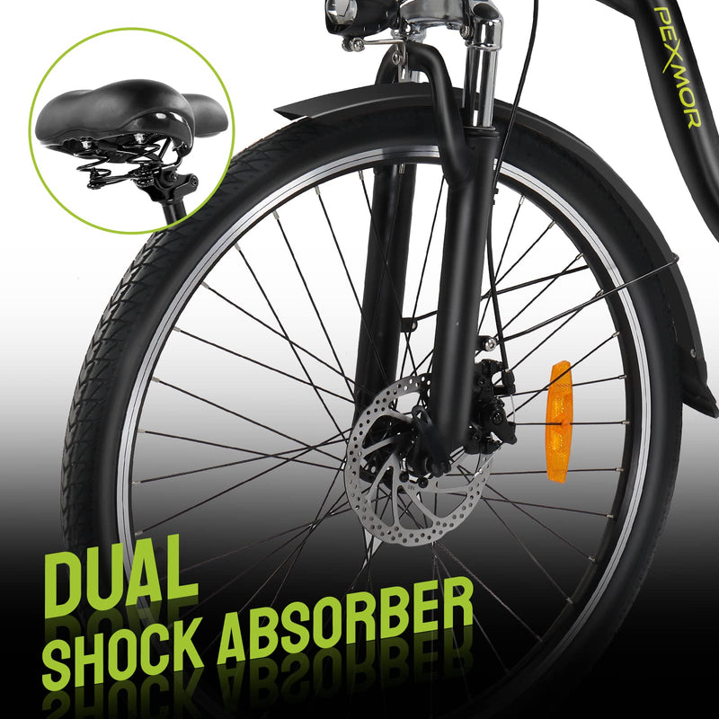 Load image into Gallery viewer, PEXMOR Adults 6 Speed 26&quot; City Electric Bike Peak 500W Dual Shock Absorber
