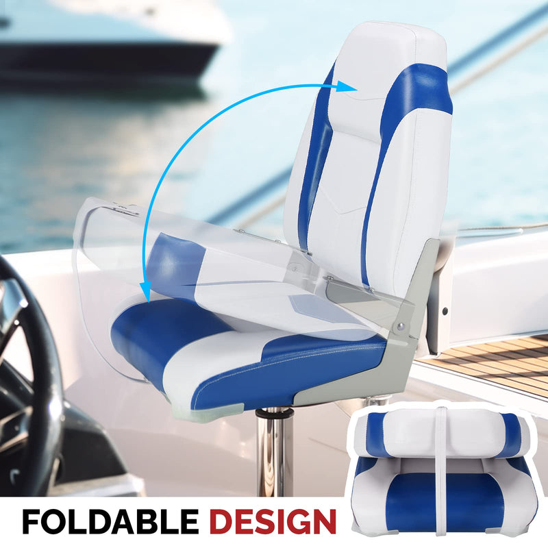 Load image into Gallery viewer, PEXMOR Boat Seats 2 Pack Folding Boat Seats Captain Boat Seat
