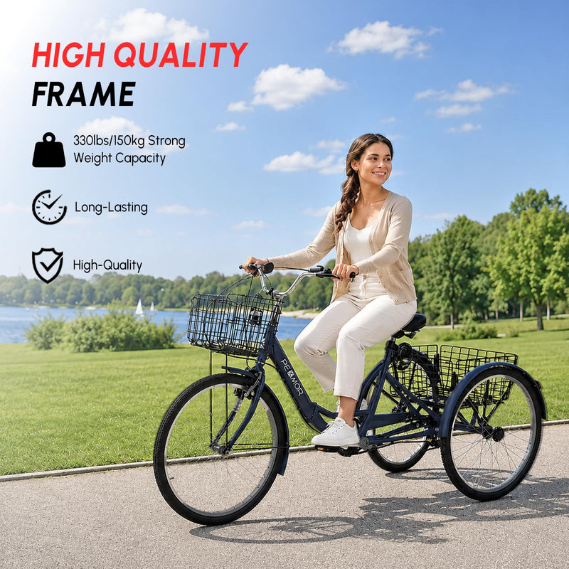 Load image into Gallery viewer, PEXMOR Folding 26" Adult Tricycle 7 Speed Adult Trike
