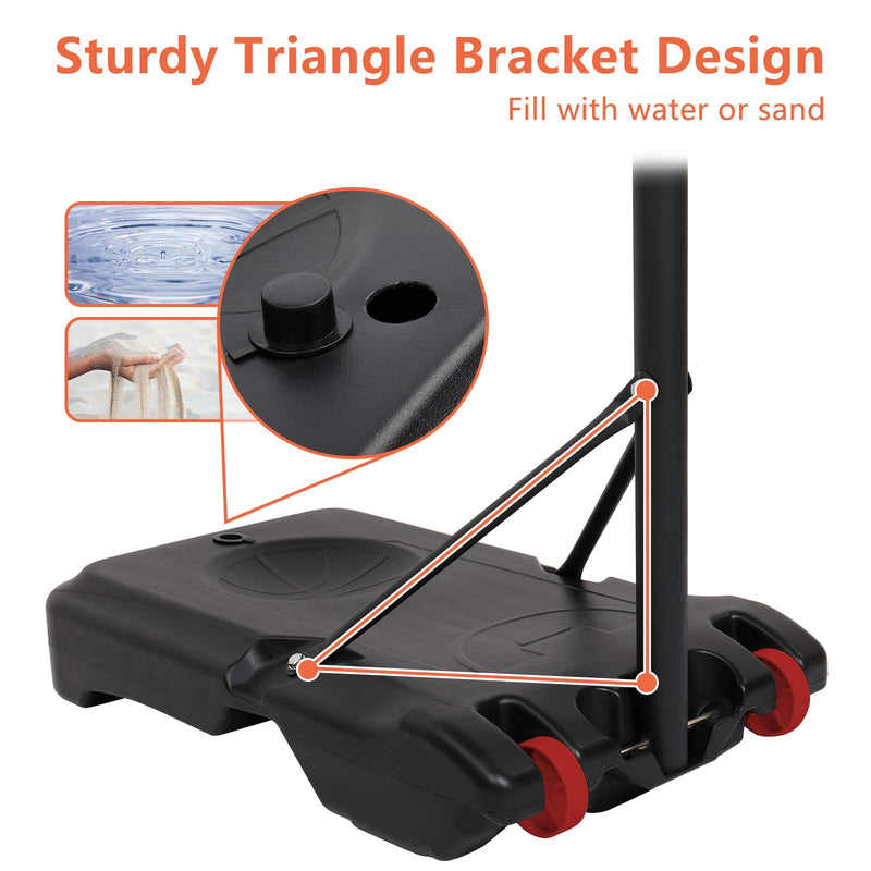 Load image into Gallery viewer, PEXMOR Portable Youth Basketball Hoop Goal System 5-7 FT Height Adjustable with Wheels
