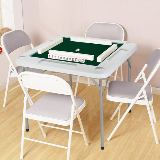 PEXMOR 35" Folding Mahjong Table 4 Player Portable Poker Domino Card Game Table