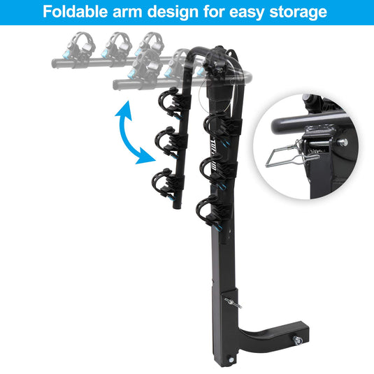 PEXMOR 3/4 Bike Foldable Bicycle Carrier Rack Hitch Mount Rack With Receiver