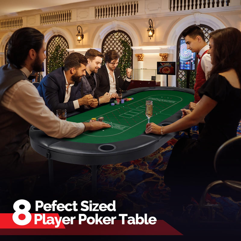 Load image into Gallery viewer, PEXMOR Foldable Poker Table 8 Player Folding Blackjack Texas Holdem Poker Table
