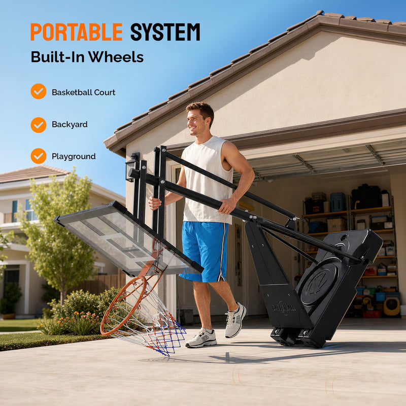 Load image into Gallery viewer, PEXMOR Adjustable 10FT Portable Basketball Hoop with Fillable Base &amp; Wheels
