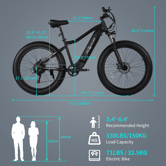 PEXMOR Adults 7 Speed Electric Mountain Bike 750W 30Mph